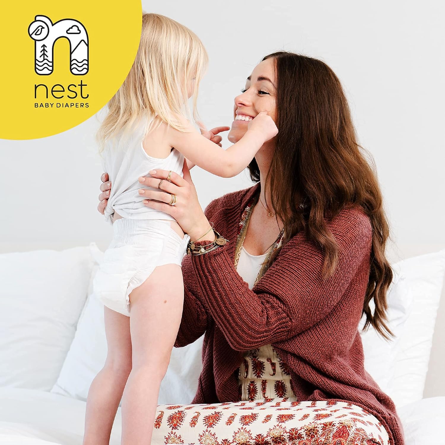Nest Baby Diapers, Size 1, 7-13 lbs. (28 Count) Disposable Premium Diapers for Newborn Babies, Gentle Plant-Based Materials, Fragrance-Free - Image 6